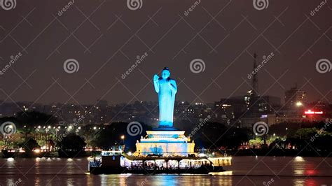 Buddha Statue in Hussain Sagar Lake Stock Image - Image of view ...