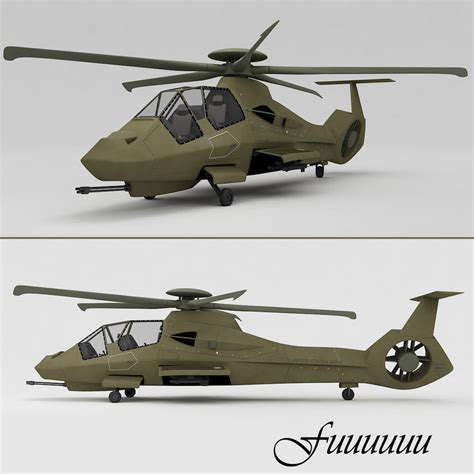 3d rah-66 comanche helicopter model