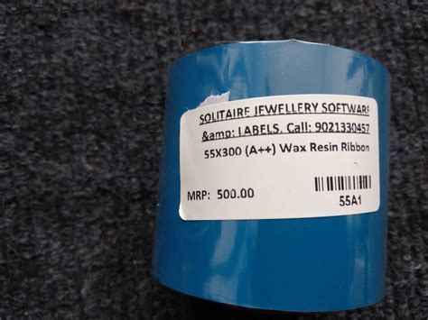 55x300m Wax Resin Ribbon, 1 Inch Core, Thermal Transfer Wax Resin Ribbon for Label, Tag ...