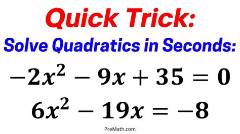How to Solve Quadratic Equations in SECONDS - Quick & Easy Trick - YouTube