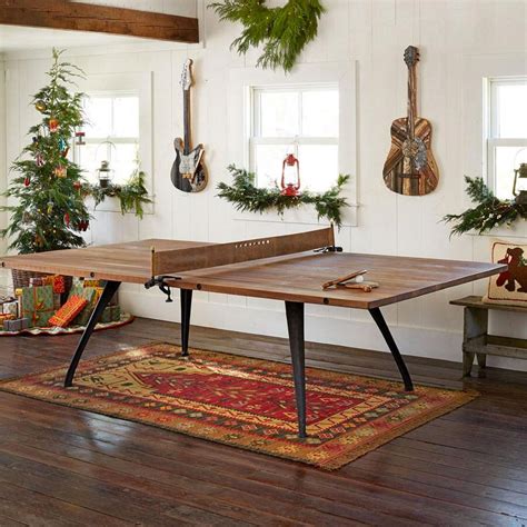 This Beautiful Wood Ping Pong Table Does Double Duty as a Dining Table | Shuffleboard table ...