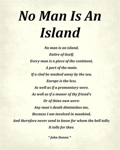 No Man Is An Island Poem by John Donne, Typography Print – GalleryThane