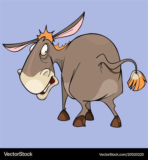 Cartoon funny character puzzled donkey looking Vector Image