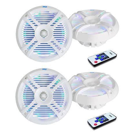 4 X New 6.5" Inch Marine Boat Waterproof Stereo Speakers W/LED Lights & Remote | eBay