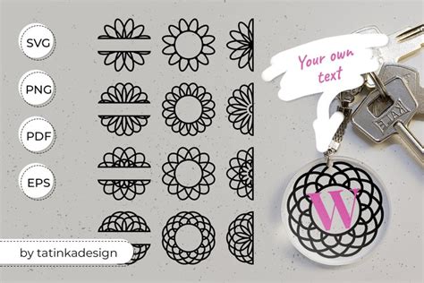 Keychain mandala bundle, Keychain template, Key chain svg