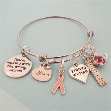 Breast Cancer Survivor Jewelry, Cancer Survivor Charm Bracelet, Gift ...