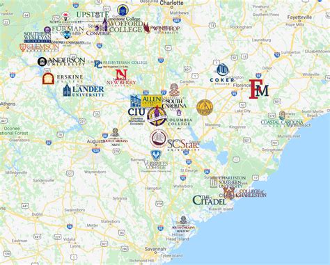 Colleges in South Carolina Map | MyCollegeSelection