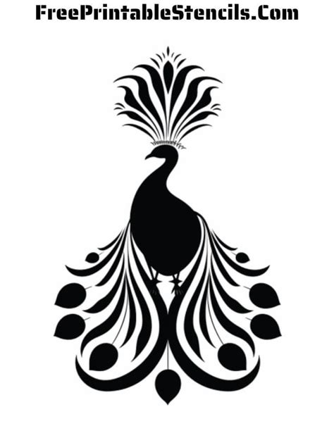 Peacock Stencil - photos and vectors