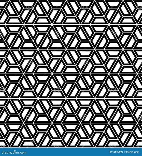 Vector Modern Seamless Sacred Geometry Pattern Hexagon, Black And White ...