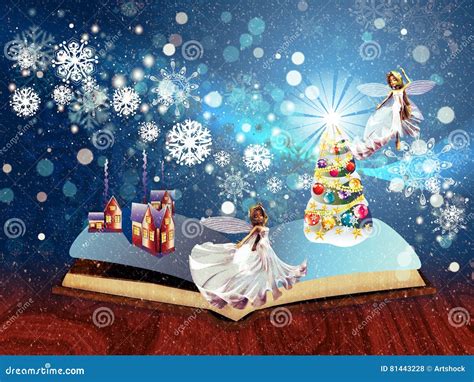 Christmas Magic Book stock illustration. Illustration of story - 81443228