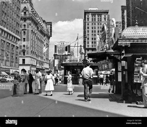 1950s NEW YORK CITY TIMES SQUARE WEST 43RD STREET LOOKING NORTH Stock ...