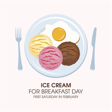 Ice Cream for Breakfast Day Vector Stock Vector - Illustration of ...