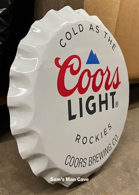 Coors Light Bottle Cap Metal Sign