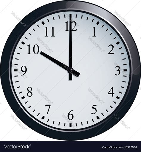 Wall clock set at 10 o Royalty Free Vector Image