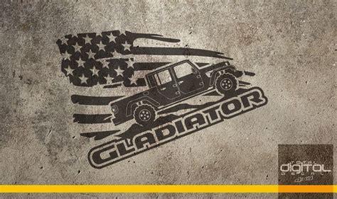 SVG For Gladiator Jeep Logo American Flag SVG 4x4 Vector | Etsy