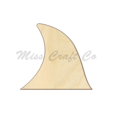 Shark Fin Wood Craft Shape Unfinished Wood DIY Project. All