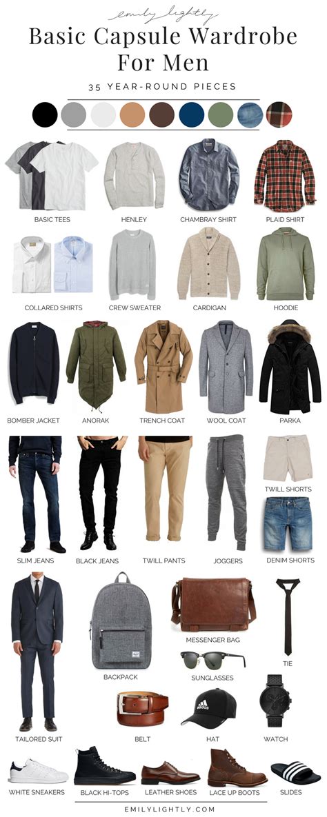 A Basic Year-Round Capsule Wardrobe for Men - Emily Lightly