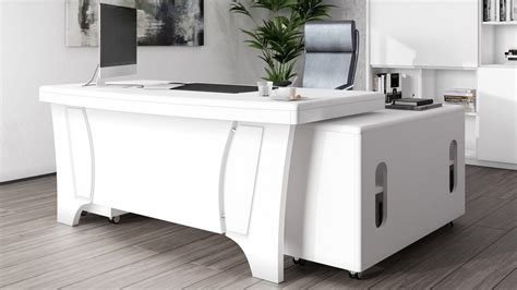 Contemporary White Home Office Desk - img-Baback
