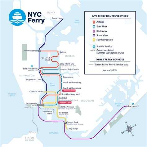 New York NYC Ferry Routes & Schedules