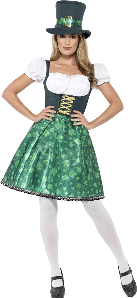 Ladies Leprechaun Lass Costume St Patricks Day Irish Fancy Dress Womens Outfit | eBay