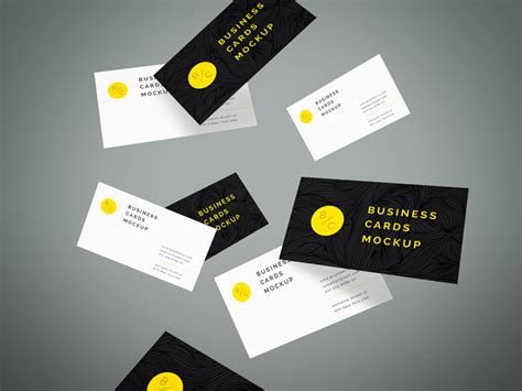 Freebie - Flying Business Cards Mockup by GraphBerry on DeviantArt