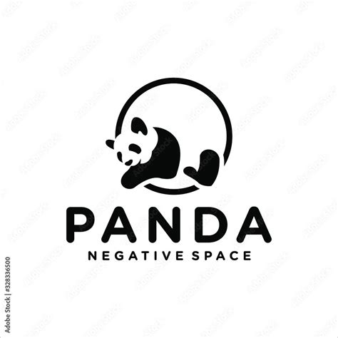 black modern panda logo design illustration Stock Vector | Adobe Stock