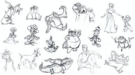 Disney character sketch compilation Disney Character Sketches, Disney ...