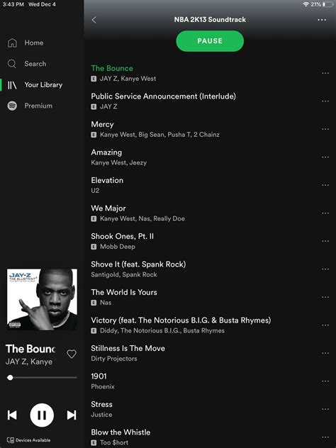 I made the 2K13 soundtrack on Spotify with all of JAY-Z’s Songs. Hope ...