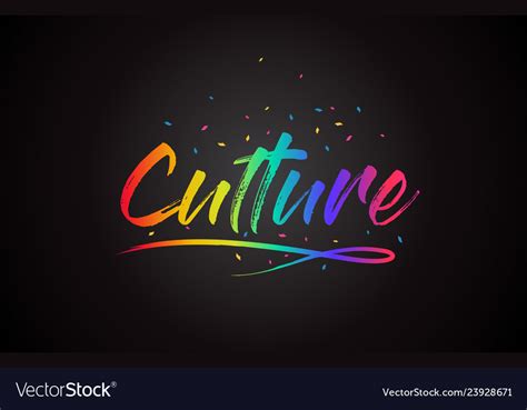 Culture word text with handwritten rainbow Vector Image