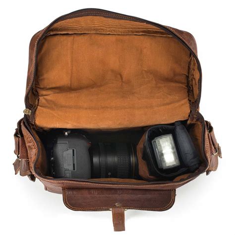 Genuine Leather Brown Cross-Body Camera Bag — Classy Leather Bags