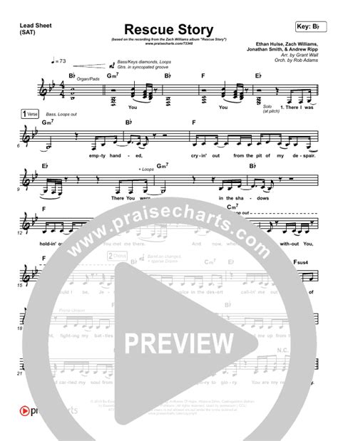 Rescue Story Sheet Music (Zach Williams) - PraiseCharts