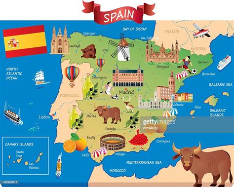 Cartoon Map Of Spain High-Res Vector Graphic - Getty Images