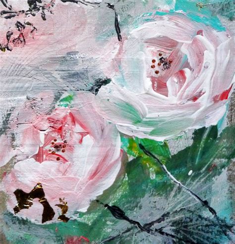 Art original, fleurs abstraites, tableau contemporain, acrylique sur ...