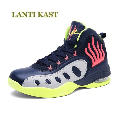2019 High top sneakers men outdoor indoor basketball shoes professional anti skid athletes sport ...