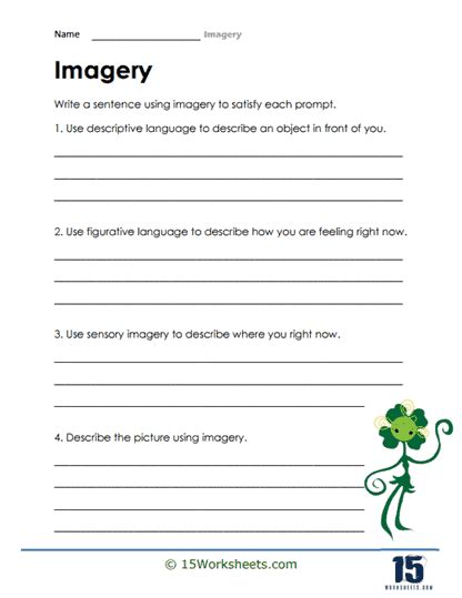 Imagery Worksheets - 15 Worksheets.com