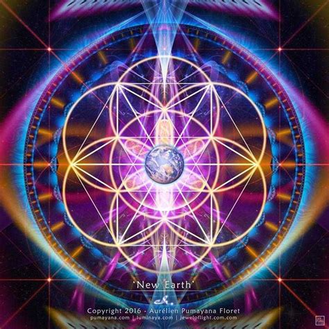 New Earth Sacred Geometry Mandala Poster Art Print Flower of Life ...