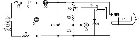 Adjustable Strobe Light circuit diagram and instructions