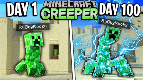 I Survived 100 Days as a CREEPER in Minecraft - YouTube