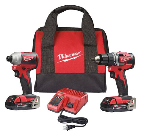 MILWAUKEE, 18 V Volt, 2 Tools, Cordless Combination Kit - 488D94|2892 ...