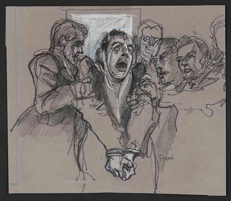 10+ Rare Courtroom Sketches From Most Infamous Trials Where No Cameras ...