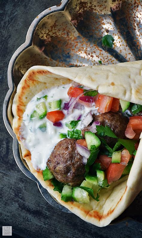 Mediterranean Meatball Gyros Sandwich | Life Tastes Good