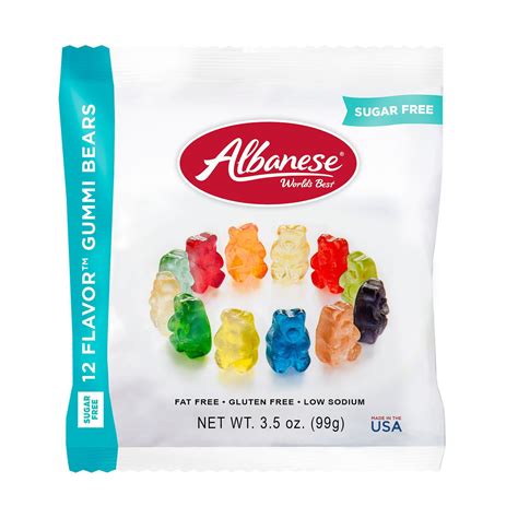 Albanese Sugar-Free Fat-Free Gluten-Free Assorted Flavors Gummi Bears ...