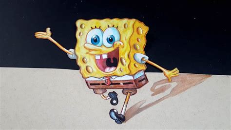 3D SPONGEBOB SQUAREPANTS? DRAWING ILLUSION - YouTube