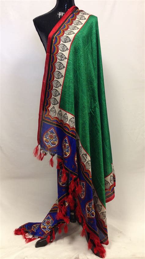 Bhagalpur Silk Printed Dupatta - Green | Trendy clothes for women, Scarf design, Quirky fashion