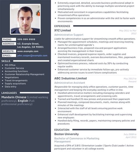 Photo Resume Templates, Professional CV Formats | Resumonk