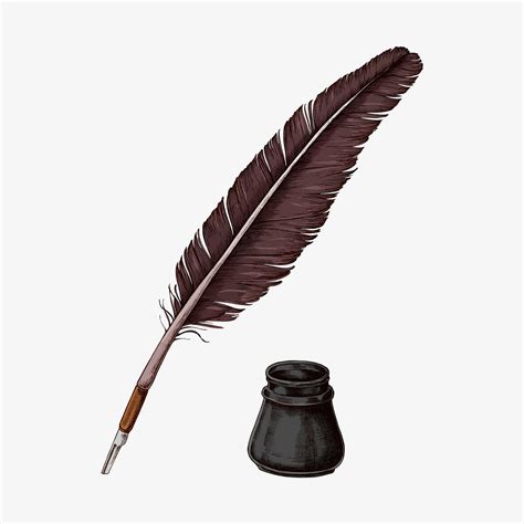 Quill pen with ink illustration | Royalty free stock illustration - 1209023