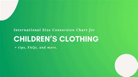 Children’s Clothing - International Size Conversion Chart - kiwisizing.com