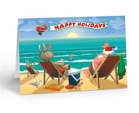 Beach Christmas Cards - Beachside Enjoyment Christmas Christmas Cards - 30003 - Walmart.com