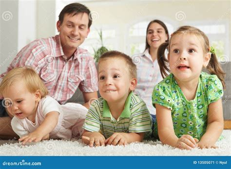 Happy Children with Parents Stock Image - Image of baby, child: 13505071