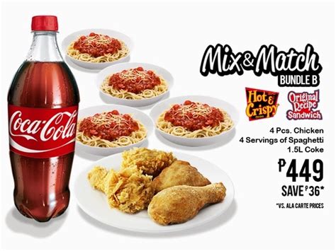 KFC Mix & Match Bundle A and B for only Php449 - BudgetGrab